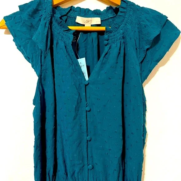 Loft Petite Clip Dot Romper NWT - Picture 3 of 7